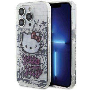 Hello Kitty HKHCP14LHDGPHT iPhone 14 Pro 6.1 biały/white hardcase IML Kitty On Bricks Graffiti