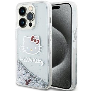 Hello Kitty HKHCP14XLIKHET iPhone 14 Pro Max 6.7 srebrny/silver hardcase Liquid Glitter Charms Kitty Head