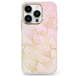 Hello Kitty HKHCP15SHCHPEP iPhone 15 / 14 / 13 6.1 różowy/pink hardcase IML Gradient Electrop Crowded Kitty Head