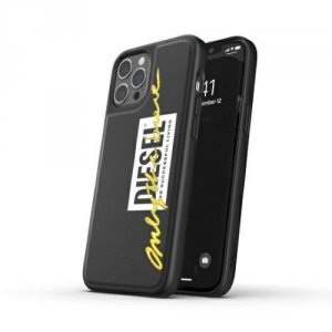 Diesel Moulded Case Embroidery iPhone 12 Pro Max czarno-limonkowy/black-lime 42508