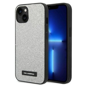 Karl Lagerfeld KLHCP14MG2ELS iPhone 14 Plus / 15 Plus 6,7 hardcase srebrny/silver Glitter Plaque Logo