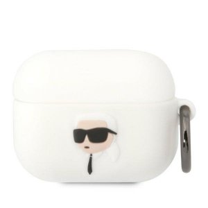 Karl Lagerfeld KLAPRUNIKH AirPods Pro cover biały/white Silicone Karl Head 3D