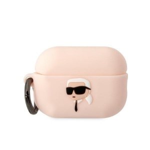 Karl Lagerfeld KLAP2RUNIKP AirPods Pro 2 (2022/2023) cover różowy/pink Silicone Karl Head 3D