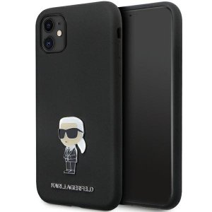 Karl Lagerfeld KLHCN61SMHKNPK iPhone 11 / Xr 6.1 czarny/black Silicone Ikonik Metal Pin