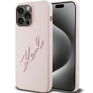 Karl Lagerfeld KLHCP15XSKSBMCP iPhone 15 Pro Max 6.7 różowy/pink hardcase Silicone Karl Script
