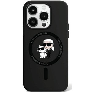 Karl Lagerfeld KLHMP15XSCMKCRHK iPhone 15 Pro Max 6.7 czarny/black hardcase Silicone Karl & Choupette Ring MagSafe