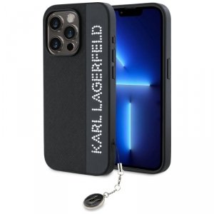 Karl Lagerfeld KLHCP15LPSAKDGCK iPhone 15 Pro 6.1 czarny/black hardcase Saffiano Rhinestones & Charm