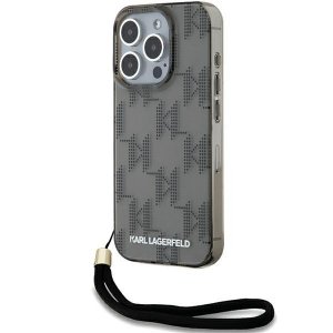 Karl Lagerfeld KLHCP15LHKDPNSK iPhone 15 Pro 6.1 czarny/black hardcase IML Mono KL Pattern & Cord