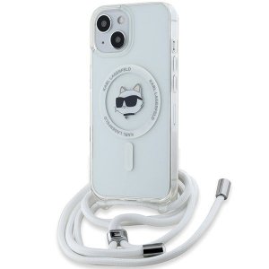 Karl Lagerfeld KLHMP15SHCCHNT iPhone 15 / 14 / 13 6.1 hardcase transparent IML Choupette Head & Cord Magsafe