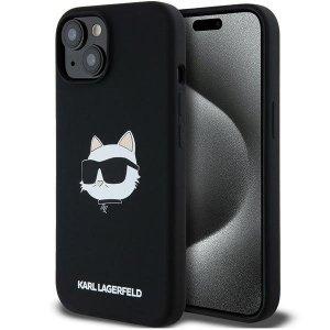 Karl Lagerfeld KLHMP15SSCHPPLK iPhone 15 / 14 / 13 6.1 czarny/black hardcase Silicone Choupette Head MagSafe