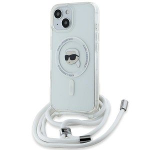 Karl Lagerfeld KLHMP15SHCKHNT iPhone 15 / 14 / 13 6.1 hardcase transparent Crossbody IML Karl Head Magsafe