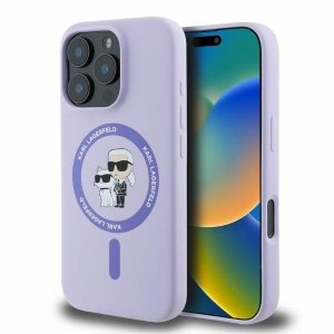 Karl Lagerfeld KLHMP16XSCMKCRHU iPhone 16 Pro Max 6.9 fioletowy/purple hardcase Silicone Karl&Choupette Ring MagSafe