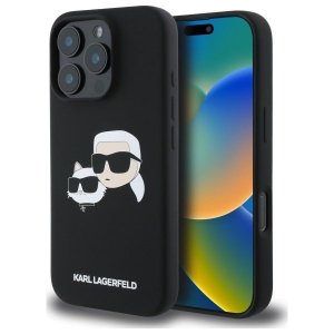Karl Lagerfeld KLHMP16XSKCHPPLK iPhone16 Pro Max 6.9 czarny/black hardcase Silicone Double Heads Print MagSafe
