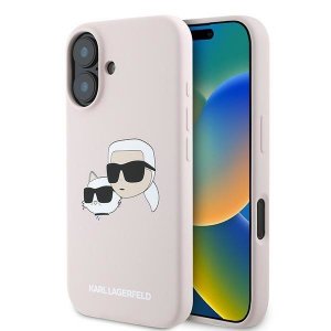 Karl Lagerfeld KLHMP16MSKCHPPLP iPhone16 Plus 6.7 różowy/pink hardcase Silicone Double Heads Print MagSafe