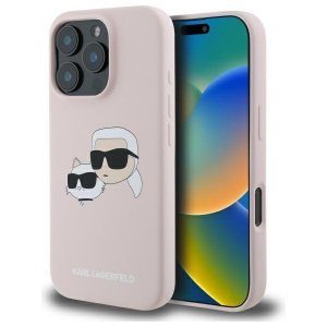 Karl Lagerfeld KLHMP16XSKCHPPLP iPhone16 Pro Max 6.9 różowy/pink hardcase Silicone Double Heads Print MagSafe