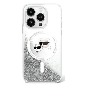 Karl Lagerfeld KLHMP16SLGKCSGH iPhone16 6.1 hardcase transparent Liquid Glitter Karl&Choupette Head Magsafe