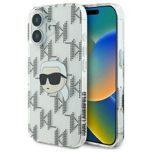 Karl Lagerfeld KLHCP16SHKLPKHT iPhone16 6.1 przezroczysty/transparent hardcase IML Karl Head Electroplated