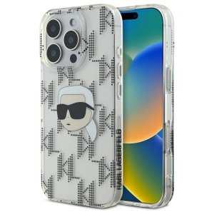Karl Lagerfeld KLHCP16LHKLPKHT iPhone 16 Pro 6.3 przezroczysty/transparent hardcase IML Karl Head Electroplated