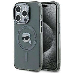 Karl Lagerfeld KLHMP15XHLSKIK iPhone 15  Pro Max 6.7 czarny/black hardcase IML Metal Karl Head MagSafe