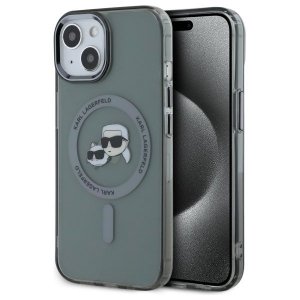 Karl Lagerfeld KLHMP15SHLSKCK iPhone 15  6.1 czarny/black hardcase IML Metal Karl&Choupette Head MagSafe