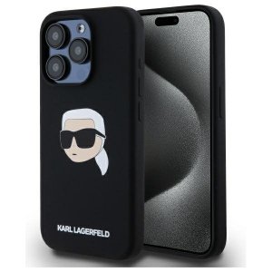 Karl Lagerfeld KLHMP15XSKHPPLK iPhone 15 Pro Max 6.7 czarny/black hardcase Silicone Karl Head Print MagSafe