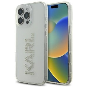 Karl Lagerfeld KLHCP16XHKLSTDCT iPhone   16 Pro Max 6.9 przezroczysty/transparent hardcase IML Rhinestones Logo
