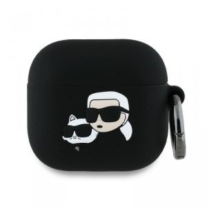 Karl Lagerfeld KLA4RUNKCHK AirPods 4     cover czarny/black Silicone Karl&Chaupette Head 3D