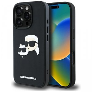 Etui Karl Lagerfeld HC 3D Rubber Double  Heads do iPhone 16 Pro Max czarny