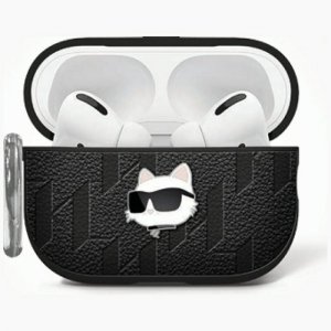 Etui Karl Lagerfeld Monogram Choupette   Head do AirPods 4 czarny