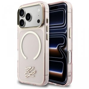 Etui Karl Lagerfeld IML KL Script Logo   MagSafe do iPhone 17 Pro Max różowy