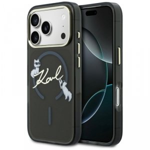 Etui Karl Lagerfeld IML Choupettes Karl  Script Logo MagSafe do iPhone 17 Pro czarny