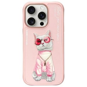 Nimmy etui iPhone 16 Pro Max 6.9        różowy/pink Glasses Cool Cat