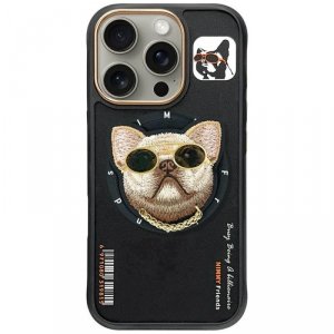 Etui Nimmy Glasses Cool Dog MagSafe do   iPhone 16 Pro czarny