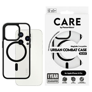 Etui CARE by PanzerGlass Flagship Urban  Combat Case iPhone 15 Pro 6,1 MagSafe czarny/black 1426