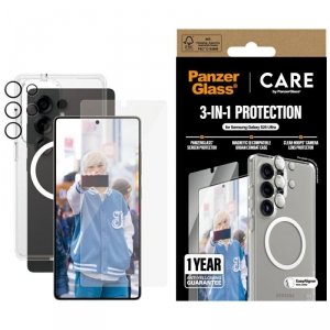 Zestaw ochronny CARE by PanzerGlass      Flagship 3w1 Etui+Szkło+Lens do Samsung Galaxy S25 Ultra