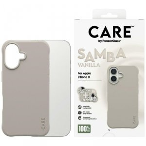Etui CARE by PanzerGlass Fashionable     Samba MagSafe do iPhone 17 waniliowy