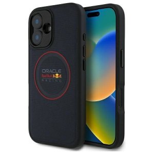 Red Bull RBHMP16M24PUILVR iPhone 16 Plus 6.7 hardcase granatowy/navy Leather Red Ring MagSafe