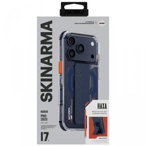Etui Skinarma Haxa do iPhone 17 Pro      Magnetic Charging + Grip Stand niebieski