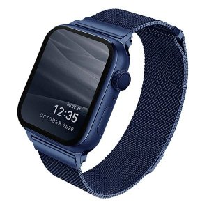 UNIQ pasek Dante Apple Watch Series 1/2/3/4/5/6/7/8/9/SE/SE2 38/40/41mm Stainless Steel niebieski/marine blue