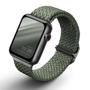 UNIQ pasek Aspen Apple Watch 44/42/45 mm Series 1/2/3/4/5/6/7/8/9/SE/SE2 Braided zielony/cypress green