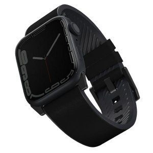 UNIQ pasek Straden Apple Watch Series 4/5/6/7/SE 42/44/45mm. Leather Hybrid Strap czarny/black