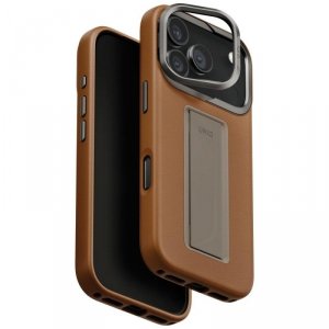 Etui UNIQ Heldro Pro do iPhone 17 Pro – Z Uchwytem na Rękę – MagClick / MagSafe – Karmelowe