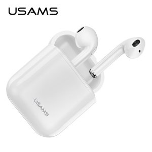 USAMS Słuchawki Bluetooth 5.0 TWS LU series bezprzewodowe biały/white BHULU01 (US-LU001)