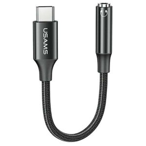 USAMS AU16 Adapter USB-C - jack 3.5m DAC biały/white SJ599YPTC01 (US-SJ599)