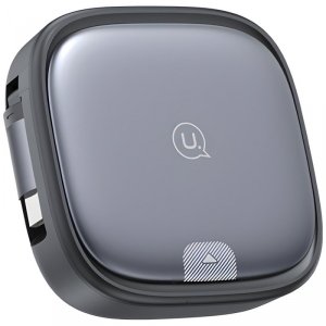 USAMS Kabel rozwijany 3w1 z pudełkiemMicroUSB/USB-C/Lightning 60W stalowy/tarnish SJ650USB01 (US-SJ650)