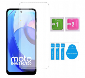 Super wytrzymałe szkło hartowane Full Glue Motorola Moto E20/E30/E40