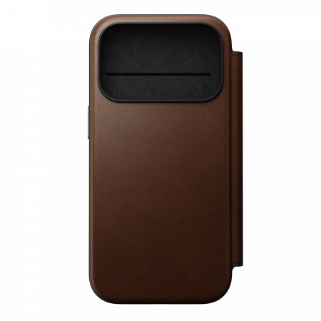 NOMAD Modern Leather Folio - skórzane etui do iPhone 17 Pro kompatybilne z MagSafe (brown)