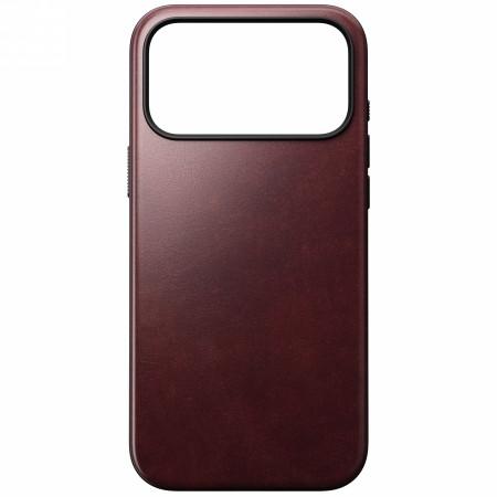 NOMAD Modern Leather Case - skórzane etui do iPhone 17 Pro Max kompatybilne z MagSafe, skóra Horween (burgundy)