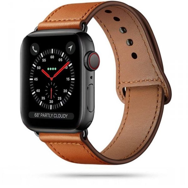 TECH-PROTECT LEATHERFIT APPLE WATCH 4 / 5 / 6 / 7 / 8 / 9 / SE / ULTRA 1 / 2  (42 / 44 / 45 / 49 MM) BROWN
