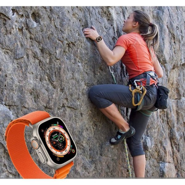 TECH-PROTECT NYLON PRO APPLE WATCH 6 / 7 / 8 / 9 / 10 / SE / ULTRA 1 / 2 (44 / 45 / 46 / 49 MM) BLACK / ORANGE